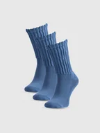 Skarpetki damskie - 4F Skarpety casual za kostkę (3-pack) damskie - granatowe 35-38 - miniaturka - grafika 1