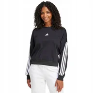 Bluzy damskie - Bluza damska adidas Essentials 3-Stripes French Terry czarna JE0016 S - miniaturka - grafika 1