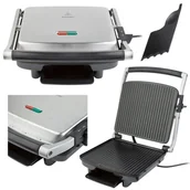 Grille elektryczne - Grill kontaktowy SilverCrest SPM 2200 A2 srebrny - miniaturka - grafika 1