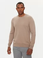 Swetry męskie - Sisley Sweter 10F2S1C78 Beżowy Slim Fit - miniaturka - grafika 1