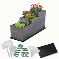 Szklarnie ogrodowe - Skrzynie na warzywa warzywniak donica IMPREGNOWANY 30x90 ZESTAW EKO / Wamar-Sosenka - miniaturka - grafika 1