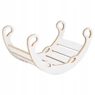 Skoczki dla dzieci - Bujak dla Dzieci Montessori XS Biały 2w1 Drabinka Kołyska WoodenPlay MISIOO - miniaturka - grafika 1