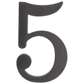 Numery na dom - Cyfra 5 wys.18 cm plastikowa czarna 5906711263664 - miniaturka - grafika 1