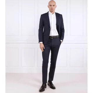 Garnitury - BOSS Wełniany garnitur H-Huge-2Pcs-Peak-232 | Slim Fit | z dodatkiem jedwabiu - grafika 1