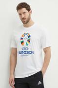 Koszulki męskie - adidas Performance t-shirt Euro 2024 męski kolor beżowy z nadrukiem IT9290 - miniaturka - grafika 1