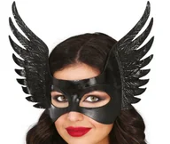 Dodatki do strojów karnawałowych - Czarna Maska Ze Skrzydłami - miniaturka - grafika 1