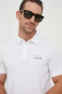 Koszulki męskie - Karl Lagerfeld polo męski kolor biały z nadrukiem - miniaturka - grafika 1