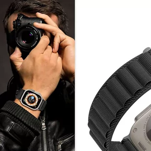 Pasek do zegarka Alogy Sport Strap do Apple Watch 4/5/6/7/8/SE/Ultra (42/44/45/49mm) Czarny - Akcesoria do smartwatchy - miniaturka - grafika 3