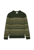 Swetry męskie - SWETER MĘSKI WRANGLER 112357294 FAIRISLE SWEATER VERDANT GREEN L - miniaturka - grafika 1