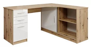 Biurko Robert P Dąb Artisan / Biały Połysk - Biurka - miniaturka - grafika 1