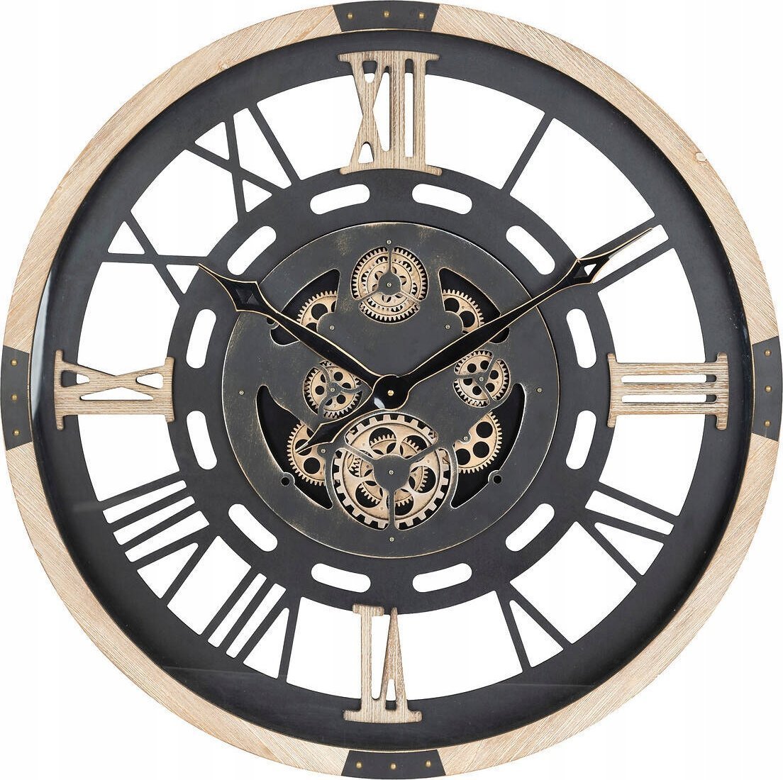 Atmosphera Duży zegar ścienny z widocznym mechanizmem KENT, Ø 80 cm