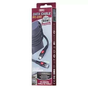 Remax LESU Series kabel do szybkiego ładowania USB Typ C - USB Typ C PD 65W 1m czarny (RC-195C-C) - Kable USB - miniaturka - grafika 3