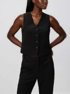Marynarki i żakiety damskie - Reserved - Garniturowa kamizelka z wiskozą - czarny - miniaturka - grafika 1
