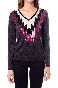 Desigual Damski sweter 19WWJFAX2000S, czarny, S - Swetry damskie - miniaturka - grafika 1