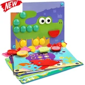 Zabawki kreatywne - Playme Top Bright kreatywna mozaika guziki 47 elementów - miniaturka - grafika 1