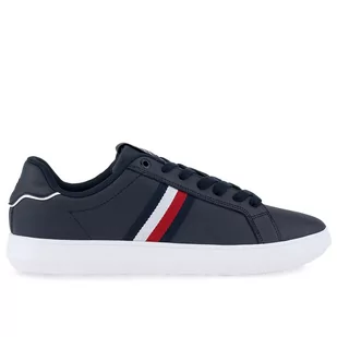 Buty Tommy Hilfiger Corporate Leather Cup Stripes FM0FM04732-DW5 - granatowe - Buty sportowe męskie - miniaturka - grafika 4