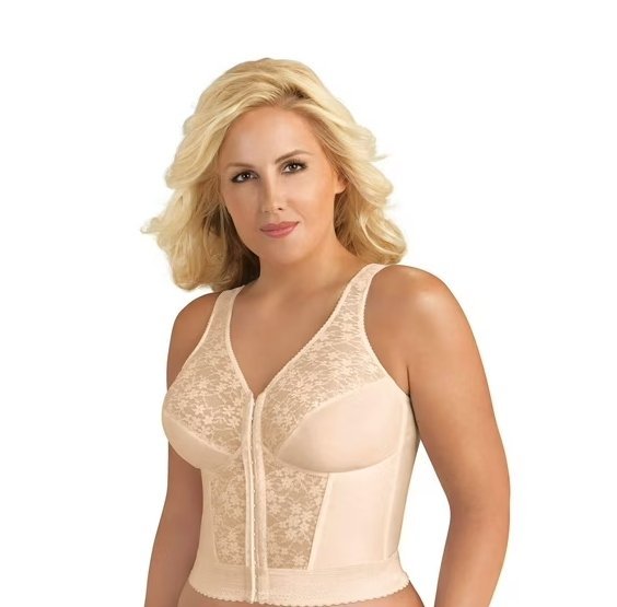 Exquisite Koronkowy Biustonosz Zapinany Z Przodu Beżowy 36C J2A