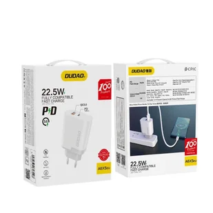 Dudao ładowarka sieciowa USB / USB Typ C Power Delivery Quick Charge 3.0 3A 22,5W biały (A6xsEU white) - Ładowarki do telefonów - miniaturka - grafika 5