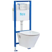 Stelaże i zestawy podtynkowe do WC - Roca Zestaw podtynkowy Luca Sanit z deską wolnoopadającą i przyciskiem chrom - miniaturka - grafika 1