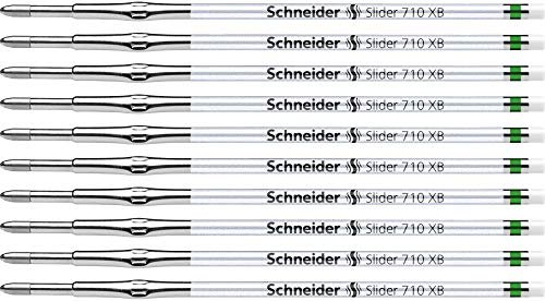 Schneider 171004 Slider 710 wkład do długopisu (technologia ViscoGlide, XBExtra szerokość) 10 sztuk, zielony