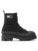 Botki damskie - Tommy Hilfiger Botki Tjw Foxing Canvas EN0EN02216 Czarny - miniaturka - grafika 1