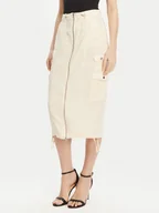 Spódnice - Guess Spódnica midi W5GD1H WG8N0 Beżowy Regular Fit - miniaturka - grafika 1