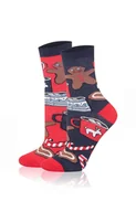Skarpetki damskie - Skarpetki długie świąteczne S162D Cookies, Kolor granatowo-czerwony, Rozmiar 35-38, Italian Fashion - Primodo.com - miniaturka - grafika 1