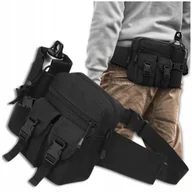 Nerki - Nerka Męska Saszetka Biodrówka Czarna Miejsce Na Bidon Wojskowa z Paskiem - miniaturka - grafika 1