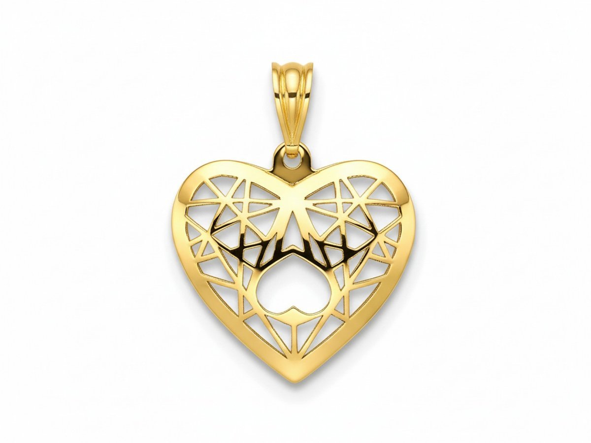 Delikatna złota zawieszka ażurowe serce złoto próba 585 subtelna elegancka na prezent