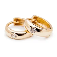 Biżuteria dla dzieci - Złote kolczyki koła z białą cyrkonią dla małej damy - miniaturka - grafika 1