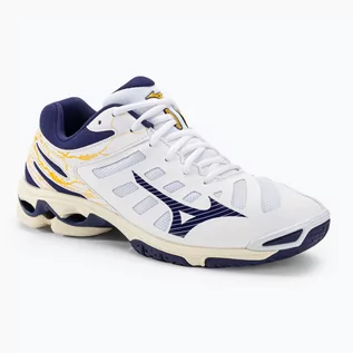 Buty sportowe męskie - Buty do siatkówki Mizuno Wave Voltage white/blue ribbon/mp gold - grafika 1