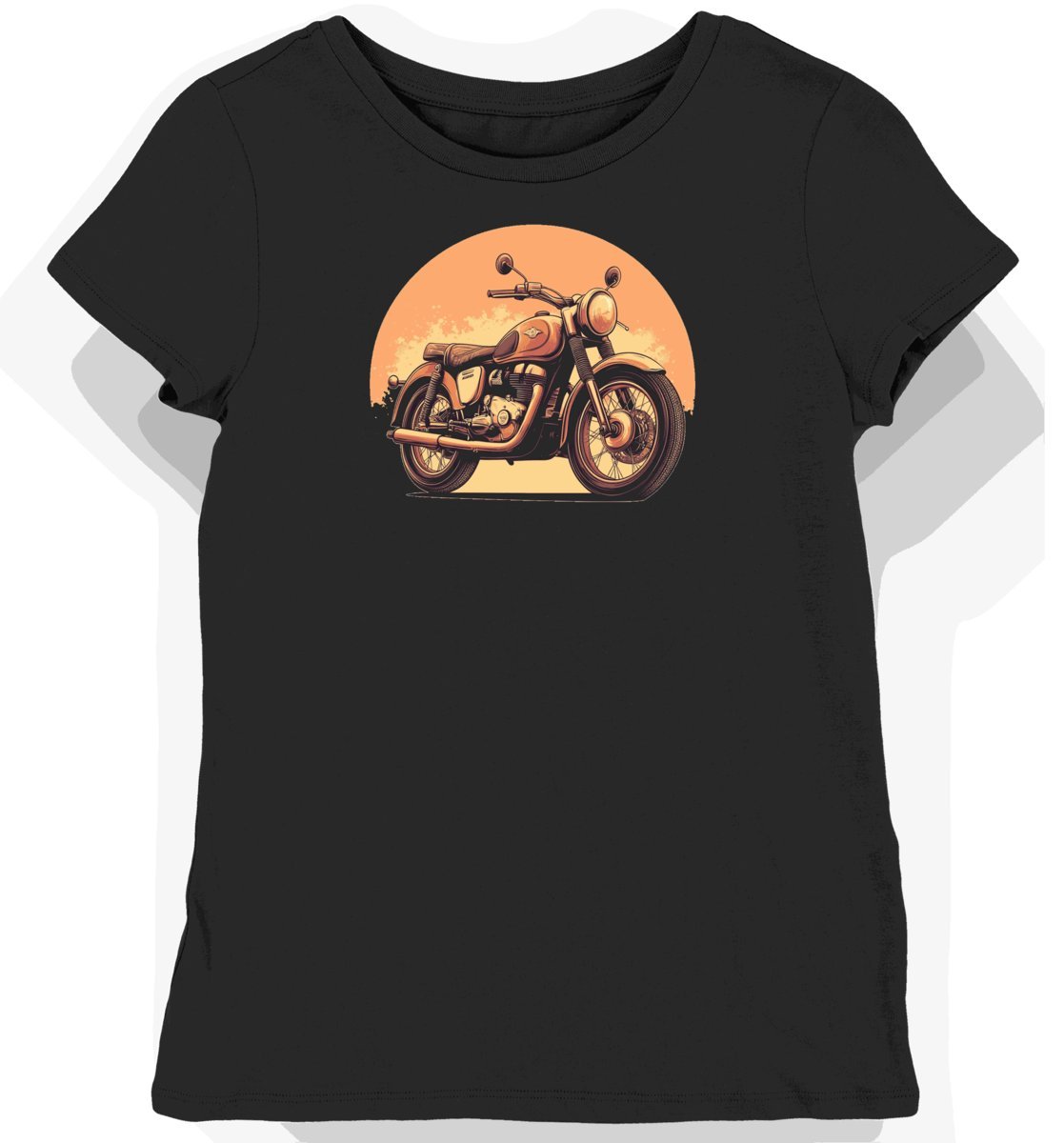 Koszulka damska czarna z Klasycznym Stylem Motocyklowym L