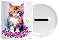 Skarbonki - Skarbonka Kotek Kot Koty Z Napisem Nadrukiem Prezent Zatyczka Na Dole - miniaturka - grafika 1