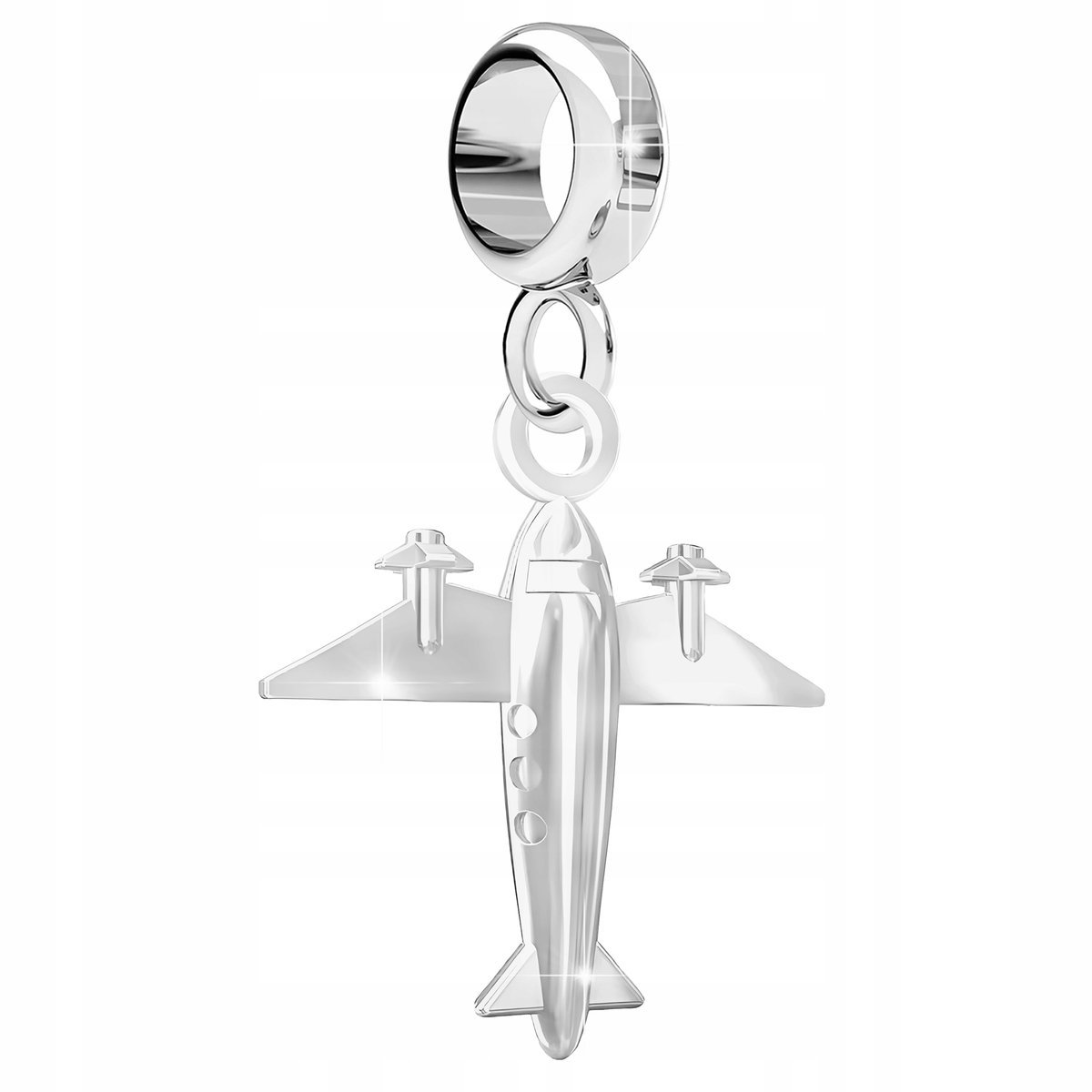 Charms Srebrny z Samolotem Podróż Samolot Samolocik Plane SREBRO 925