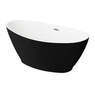 Wanny - Wanna Wolnostojąca Polimat Mango 150X75 Cm Owalna Czarny Mat 520 - miniaturka - grafika 1