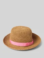 Czapki damskie - Kapelusz słomiany z haftem angielskim model ‘Aurora’ - miniaturka - grafika 1