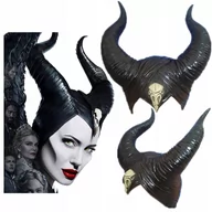 Dodatki do strojów karnawałowych - Maska Maleficent Czarownica Diabolina Rogi - miniaturka - grafika 1