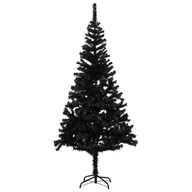 Choinki - vidaXL Lumarko Sztuczna choinka ze stojakiem, czarna, 240 cm, PVC 329180 - miniaturka - grafika 1