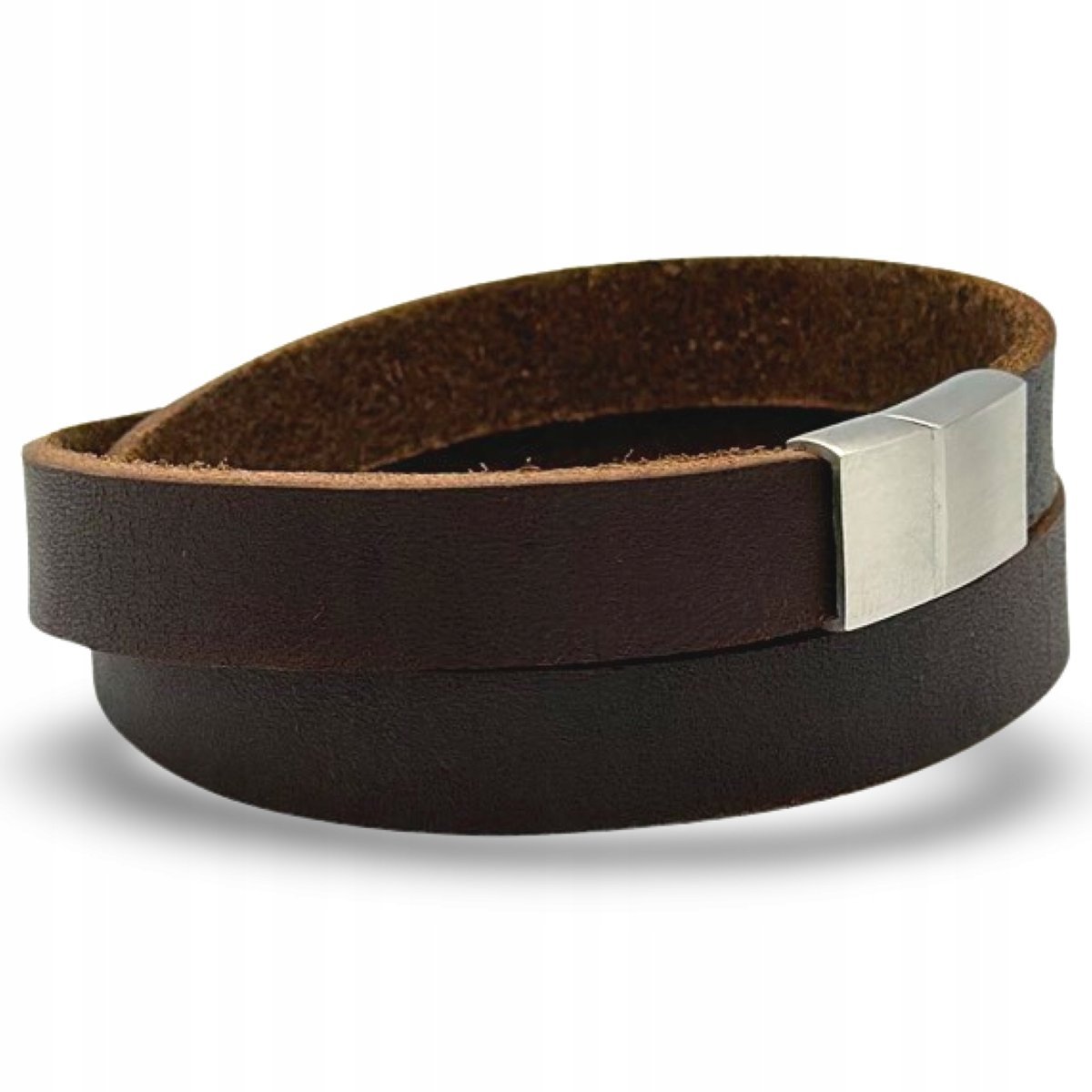 Męska Bransoletka Skórzana - Wyjątkowy Design - Parker Quality -ROZMIAR XXL