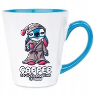 Kubki - Kubek Latte Niebiesko Biały ADULTING IS HARD 300 ml Prezent Zabawne Wzory - miniaturka - grafika 1