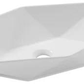 Umywalki - Umywalka ceramiczna nablatowa Prisa Glossy White 56x37 cm - miniaturka - grafika 1