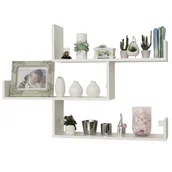 Półki do salonu - Półka wisząca ścienna regał na książki biały PTU nowe - miniaturka - grafika 1