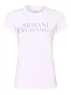 Koszulki i topy damskie - Armani Exchange - T-shirt damski, biały - miniaturka - grafika 1