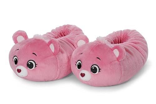 NICI 62820 Pluszowe kapcie, Troskliwe Misie Miś Wesołe Serce, ciepłe kapcie dla dzieci i dorosłych, buty w kształcie zwierząt, z antypoślizgową podeszwą, różowe, rozmiar L, 40–43