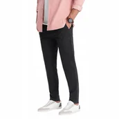 Spodnie męskie - Spodnie męskie chino z delikatną teksturą grafitowe V4 OM-PACP-0188 XL - miniaturka - grafika 1