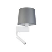 Lampy ścienne - Nowodvorski Abażurowa LAMPA ścienna CHILLIN klasyczna OPRAWA kinkiet do czytania szary biały 8215 - miniaturka - grafika 1
