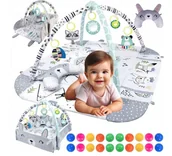 Maty edukacyjne - DUŻA MATA EDUKACYJNA MIĘKKA INTERAKTYWNA DLA NIEMOWLAKA DZIECKA MOTYW LASU - miniaturka - grafika 1