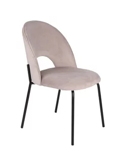 Krzesło do jadalni Molly, beżowe, tapicerowane, walurowe, do toaletki - Krzesła - miniaturka - grafika 1