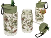 Shakery i bidony sportowe - Butelka, bidon z karabińczykiem 450 ml – Dinozaury - miniaturka - grafika 1