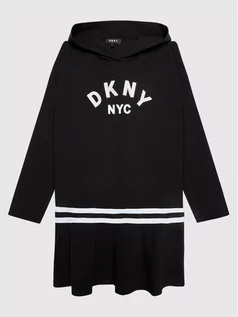 Sukienki i spódniczki dla dziewczynek - DKNY Sukienka codzienna D32804 D Czarny Regular Fit - grafika 1